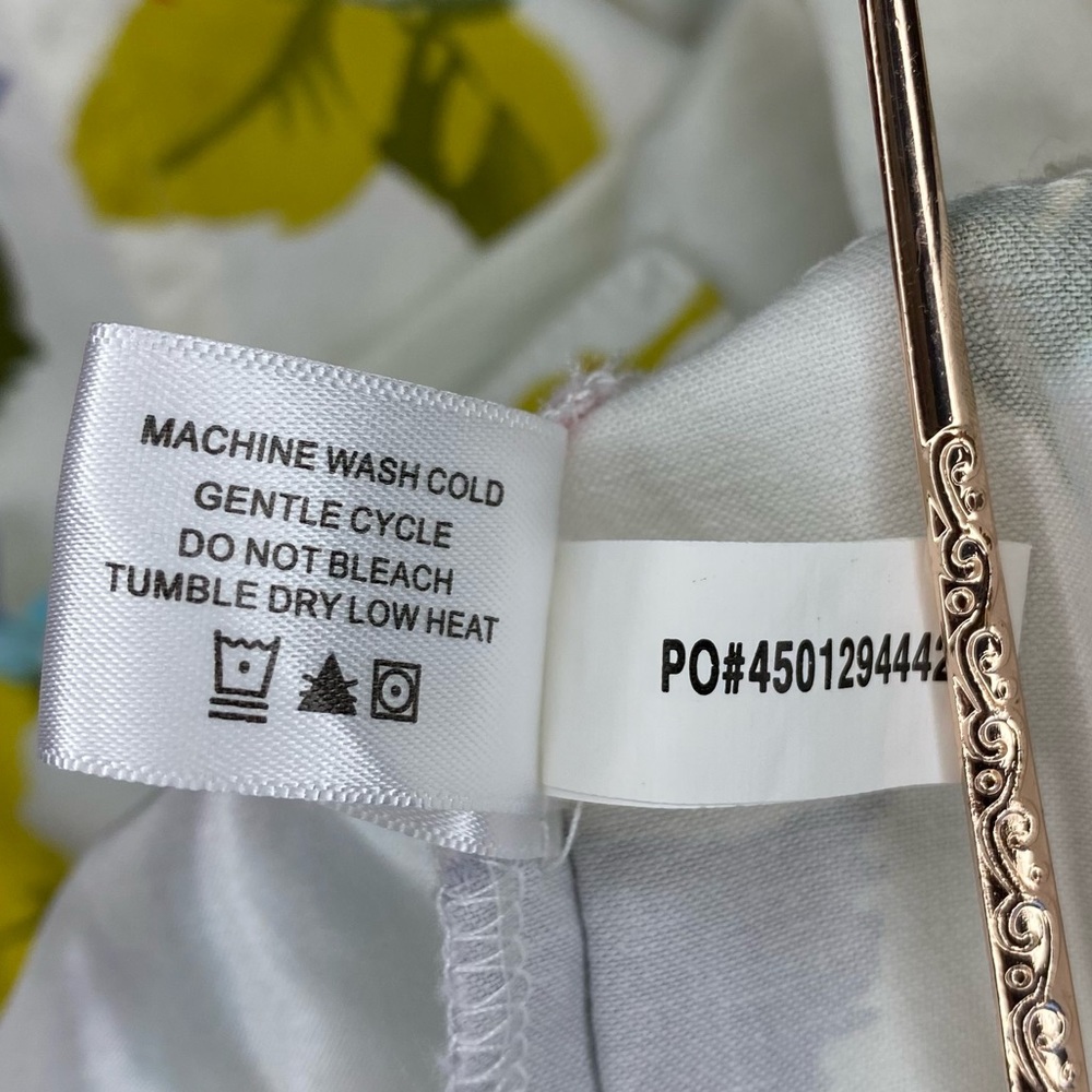 Boston Proper Floral Boho Pants Women’s Sz 4 White Multicolor Cotton - Picture 6 of 7